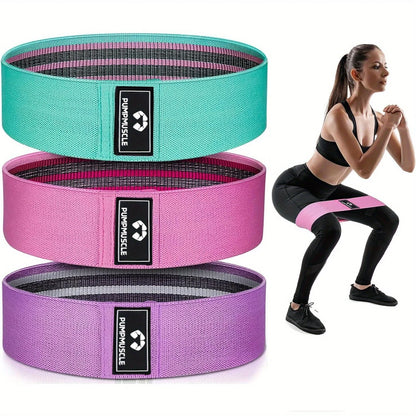 Elevate Your Workout with PUMPMUSCLE Fabric Resistance Bands - 3 Set for Booty, Legs, Yoga & Pilates